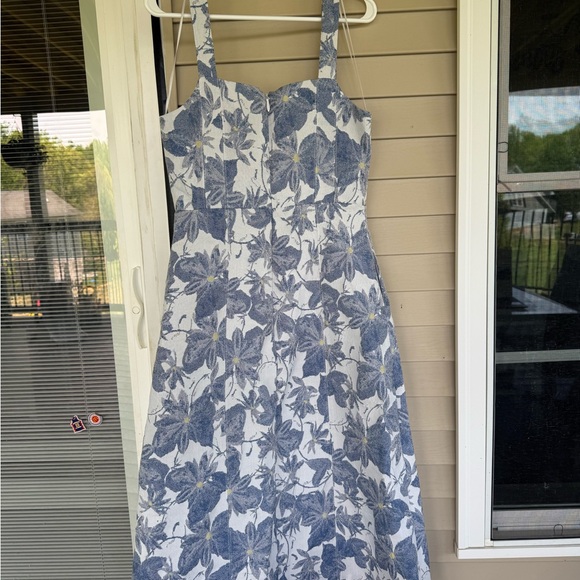 Adelyn Rae Floral Blue and White Dress - Picture 2 of 5